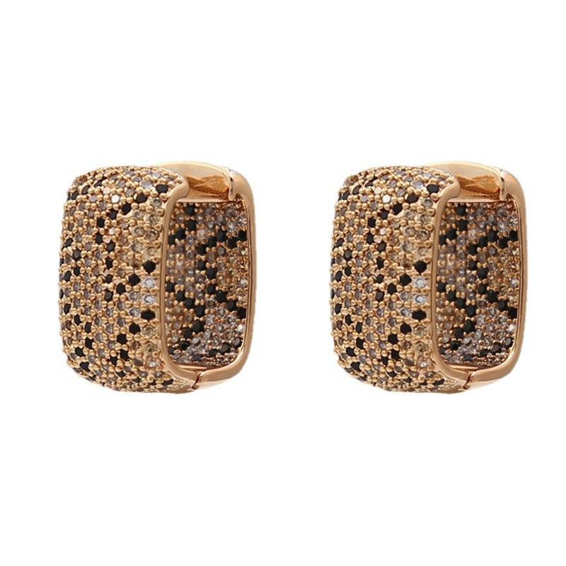 Wholesale light luxury leopard print ear buckle earrings
