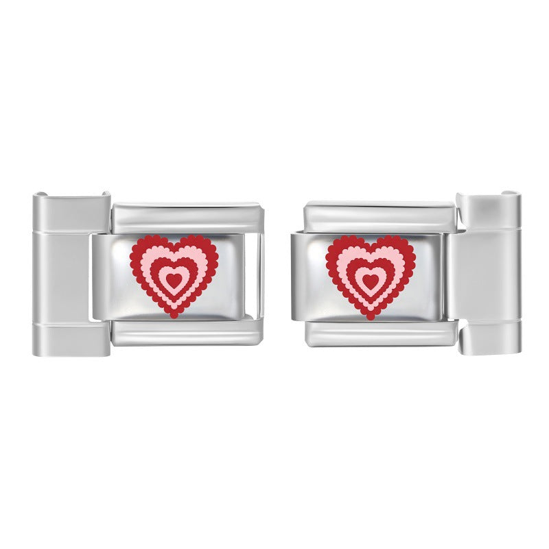 Wholesale 9mm Italian Charm Starter Bracelets DIY Heart Cherry Stainless Steel Composable Bracelet