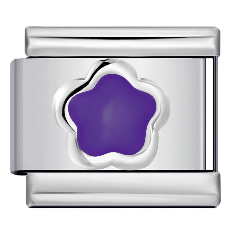 Wholesale Italian Charm Bracelet 9mm DIY Splicing Removable Flowers Stainless Steel Composable Bracelet