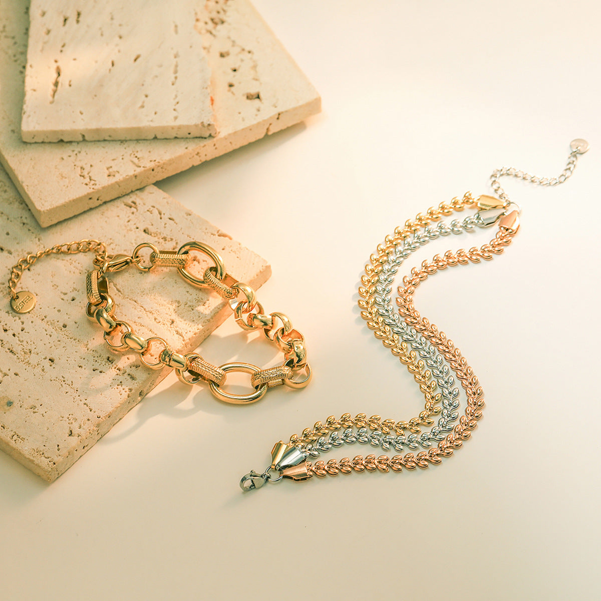 Wholesale punk vintage titanium steel bracelet