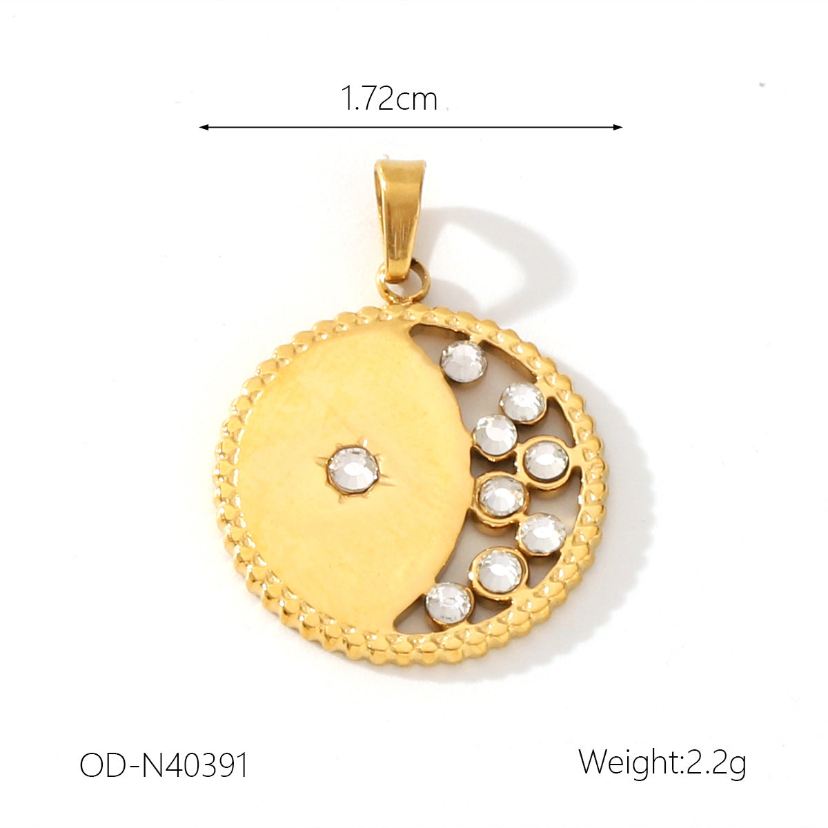 Wholesale Personalized Fashion Stainless Steel 18K Gold Accessories Natural Stone Oil Dropping Zircon Pendant Jewelry