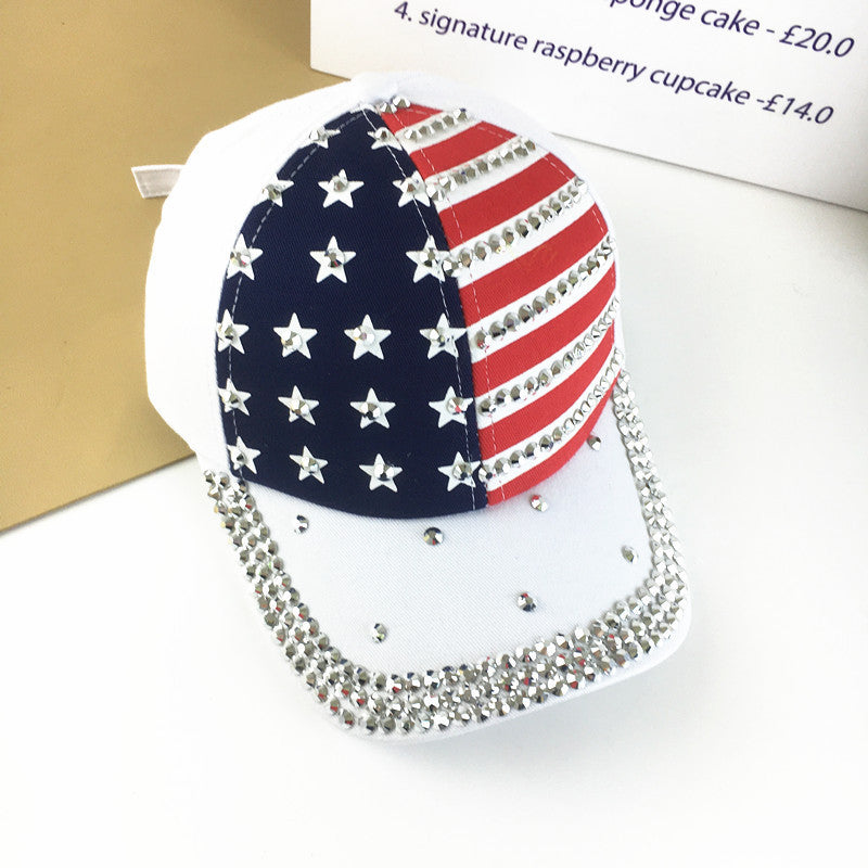 Wholesale Diamond-encrusted Five-pointed Star Printed Baseball Cap