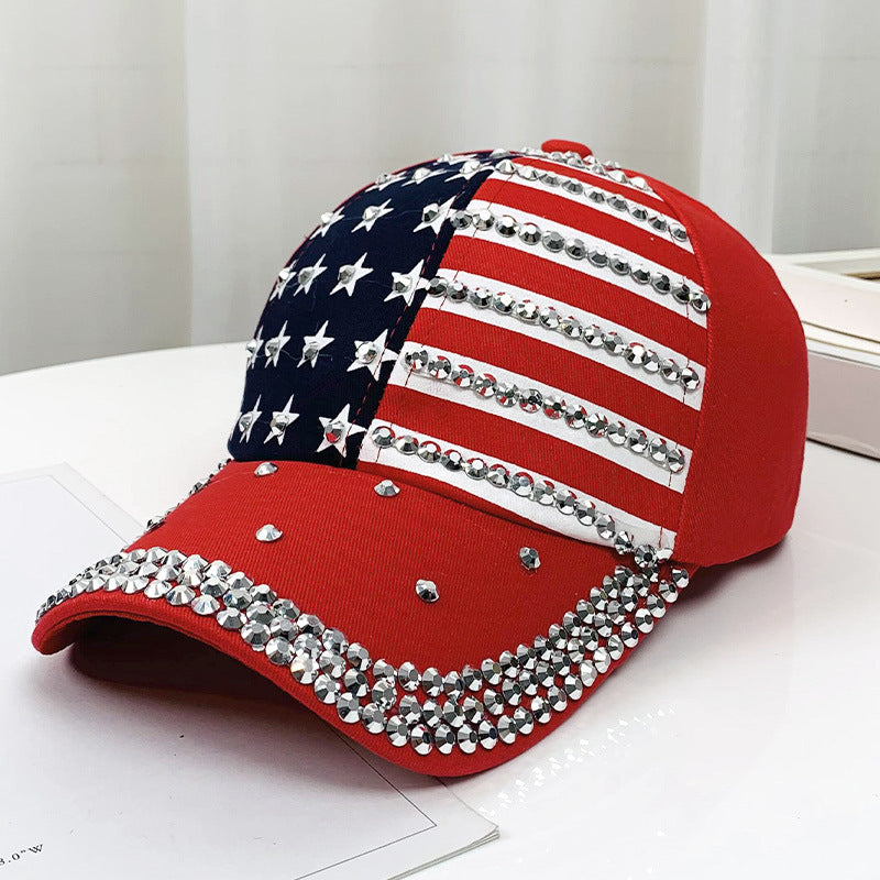 Wholesale  Sunscreen Hat Fashionable Diamond-encrusted Five-pointed Star Baseball Cap