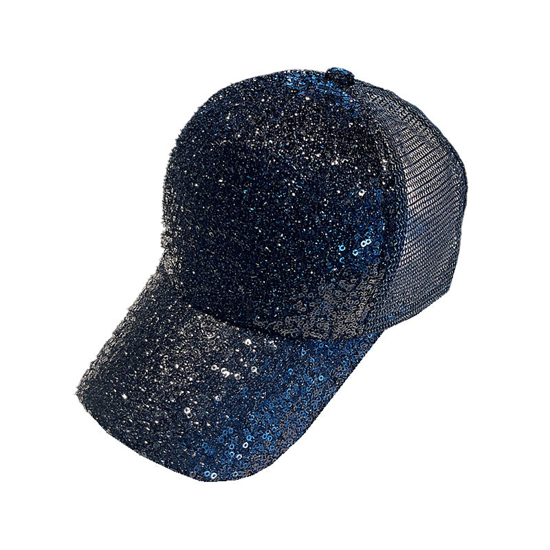 Wholesale sequin baseball cap breathable sun net hat