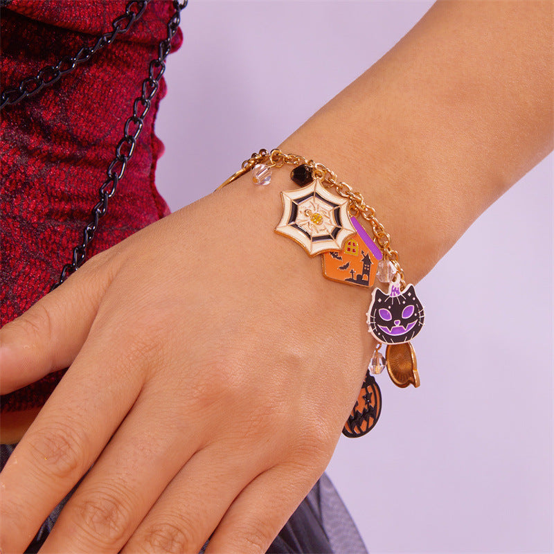 Wholesale  Halloween Series Jewelry Ghost Pumpkin Car Pendant Bracelet