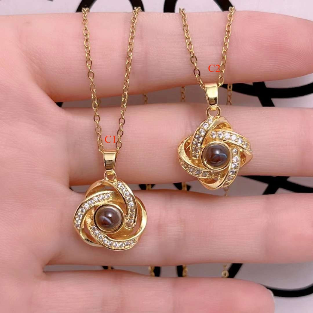 Wholesale 100 languages I love you projection temperature necklace