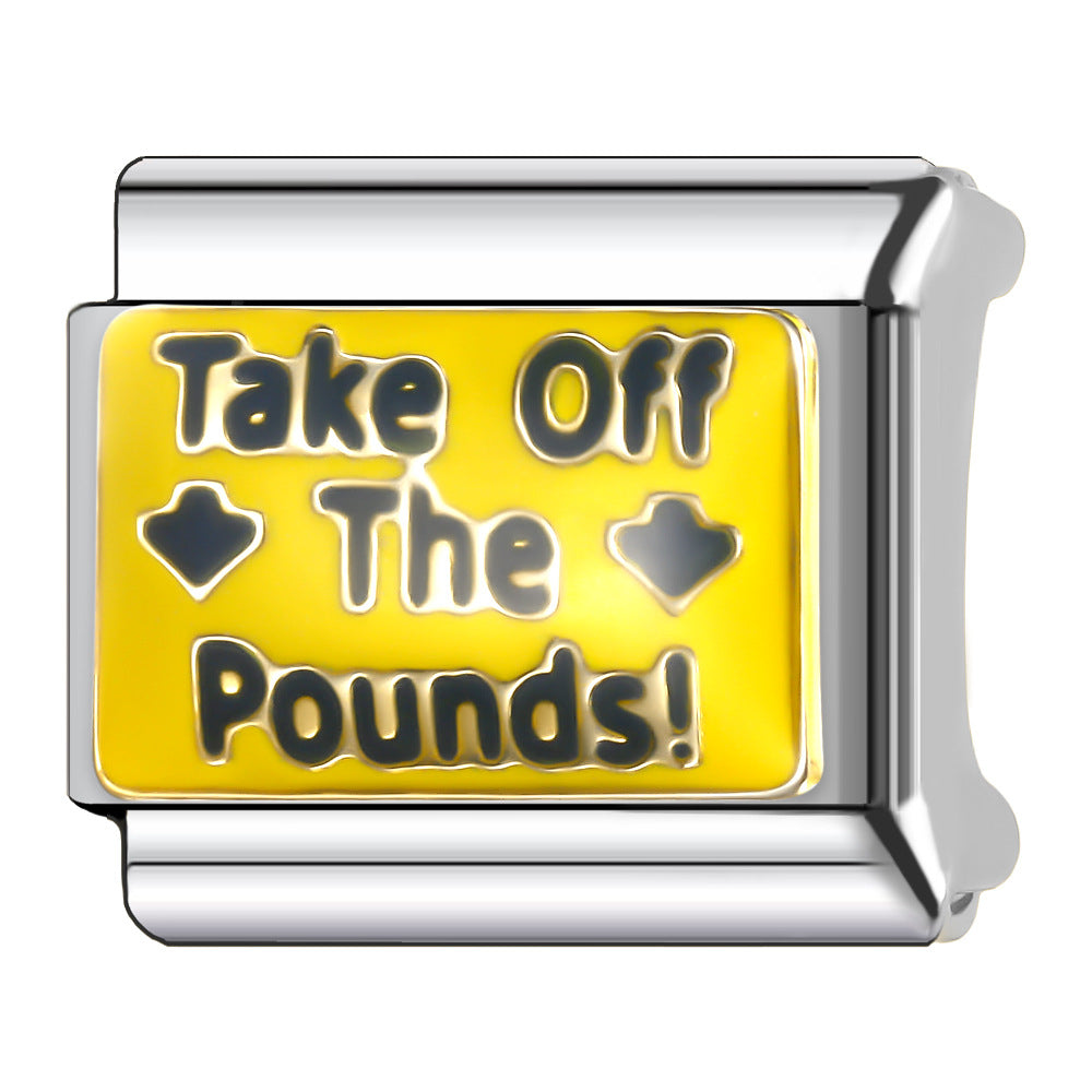 Wholesale Italian Charm Bracelet 9mm DIY Splicing English Series Stainless Steel Composable Bracelet