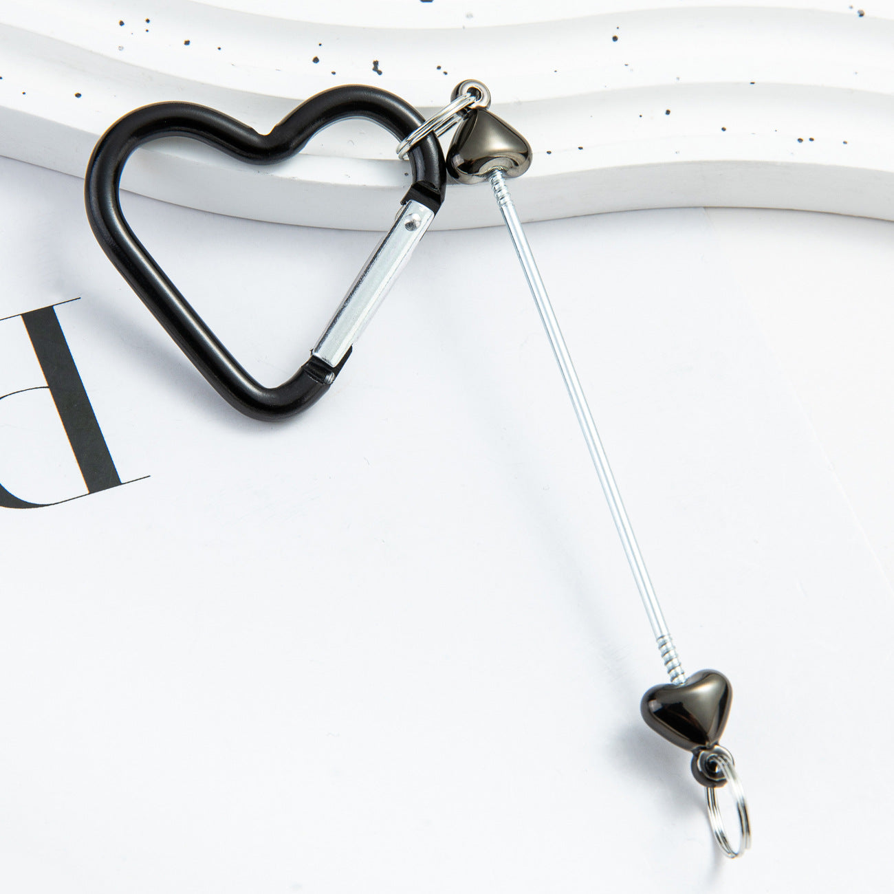 Wholesale DIY Love Beaded Mountaineering Buckle Metal Hook Keychains