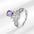Wholesale Full Diamond Crown Purple Zircon Light Luxury Personality Opening  Ring