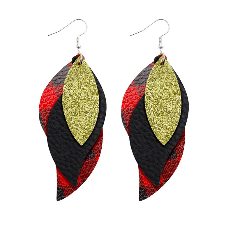 Wholesale Cortex  S-shaped leaves  earrings