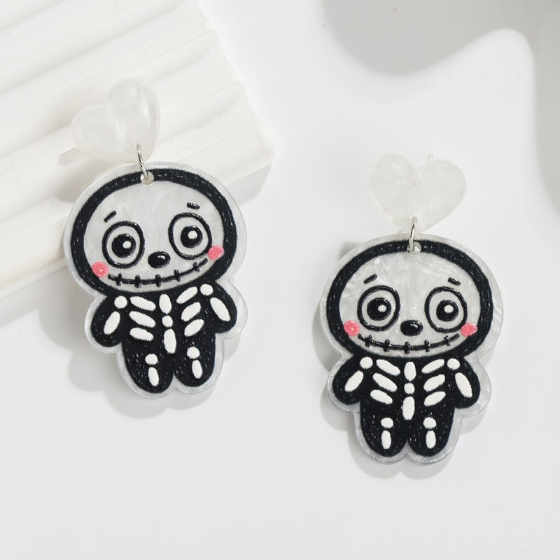 Wholesale   acrylic plate  skull pumpkin ghost mummy earrings