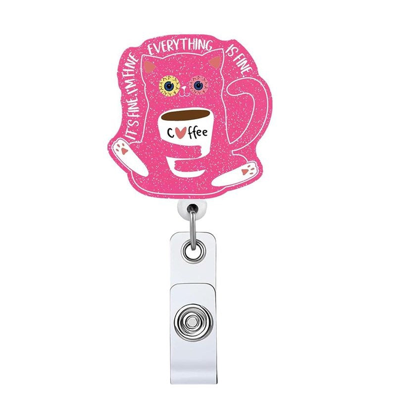 Wholesale Acrylic Heart Medicine Bottle Nurse Cap Medical Retractable Badge Scroll Keychain ACC-KC-LingYu004