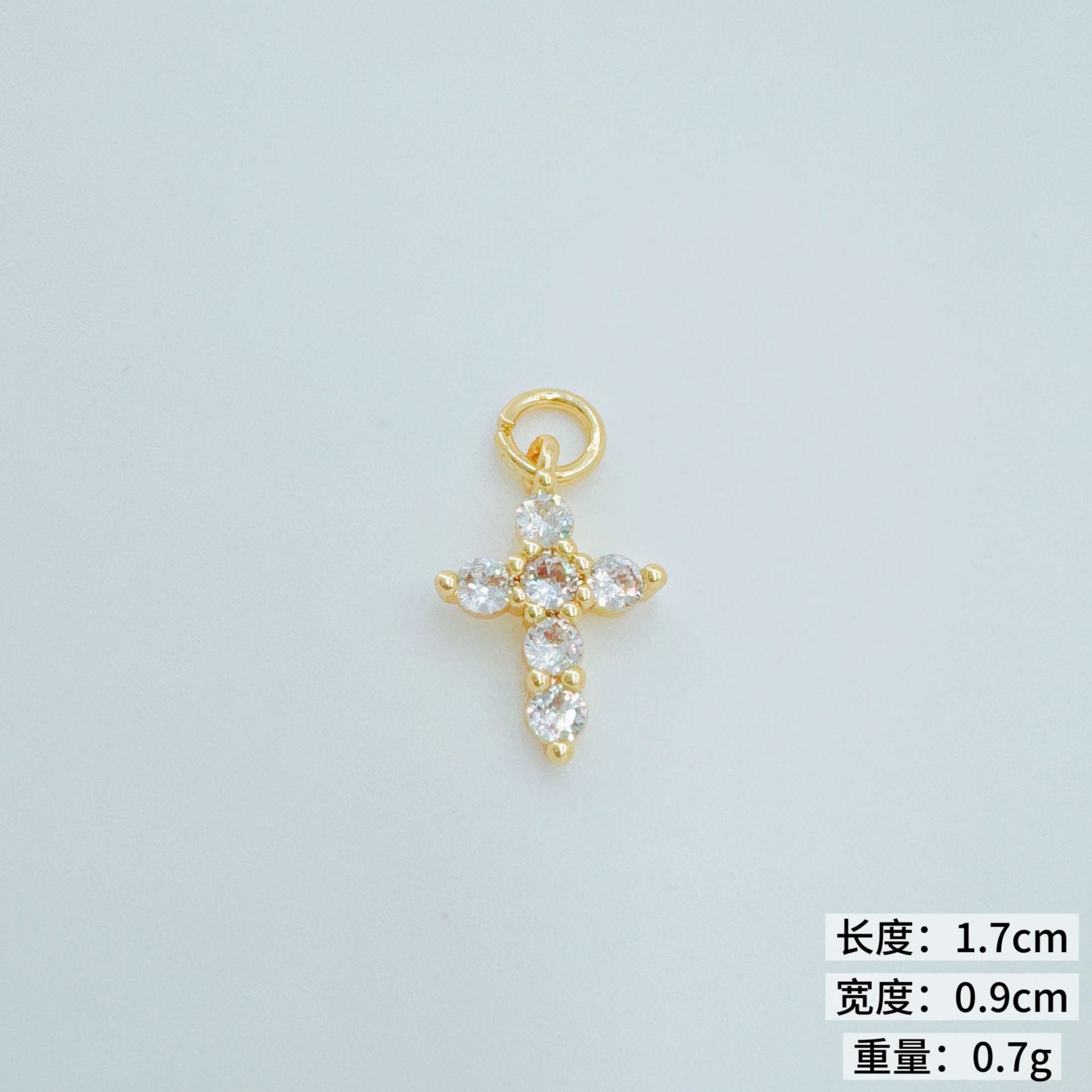 Wholesale Fashion Cross Pendant,  Copper Plated Gold,  European Style Jewelry Accessory for Daily Wear