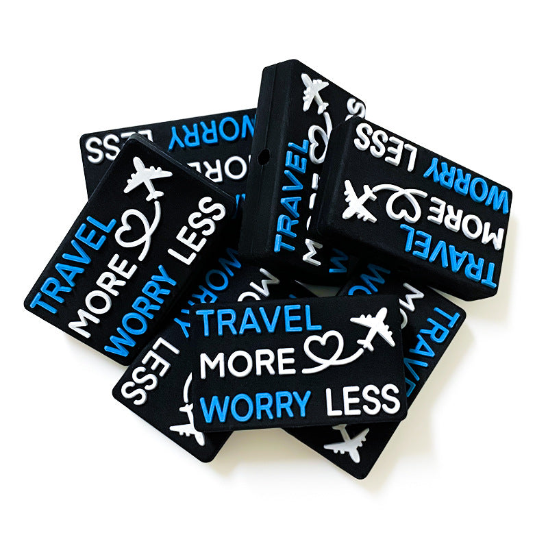 Wholesale 10pcs English Silicone Loose Beads Travel Baby Teether Molar Stick Focal Beads ACC-BDS-WDX205