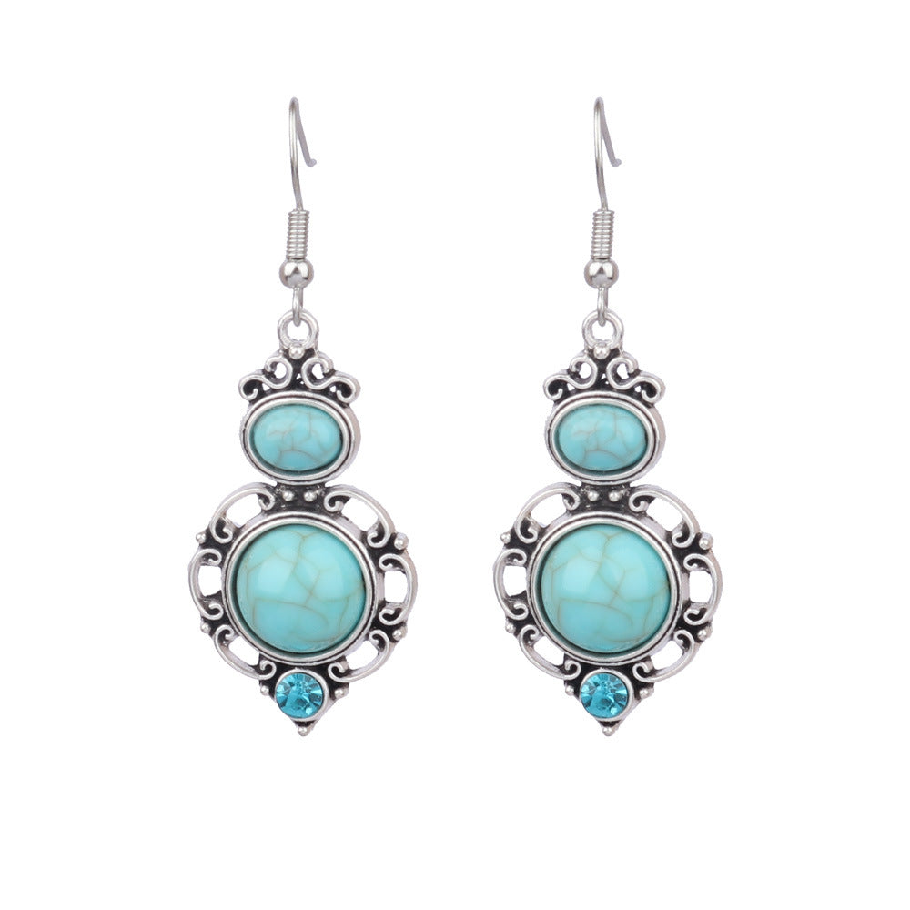 Wholesale Beach Resort Style Alloy Geometric Acrylic Turquoise Earrings for Women ACC-ES-MoMo002