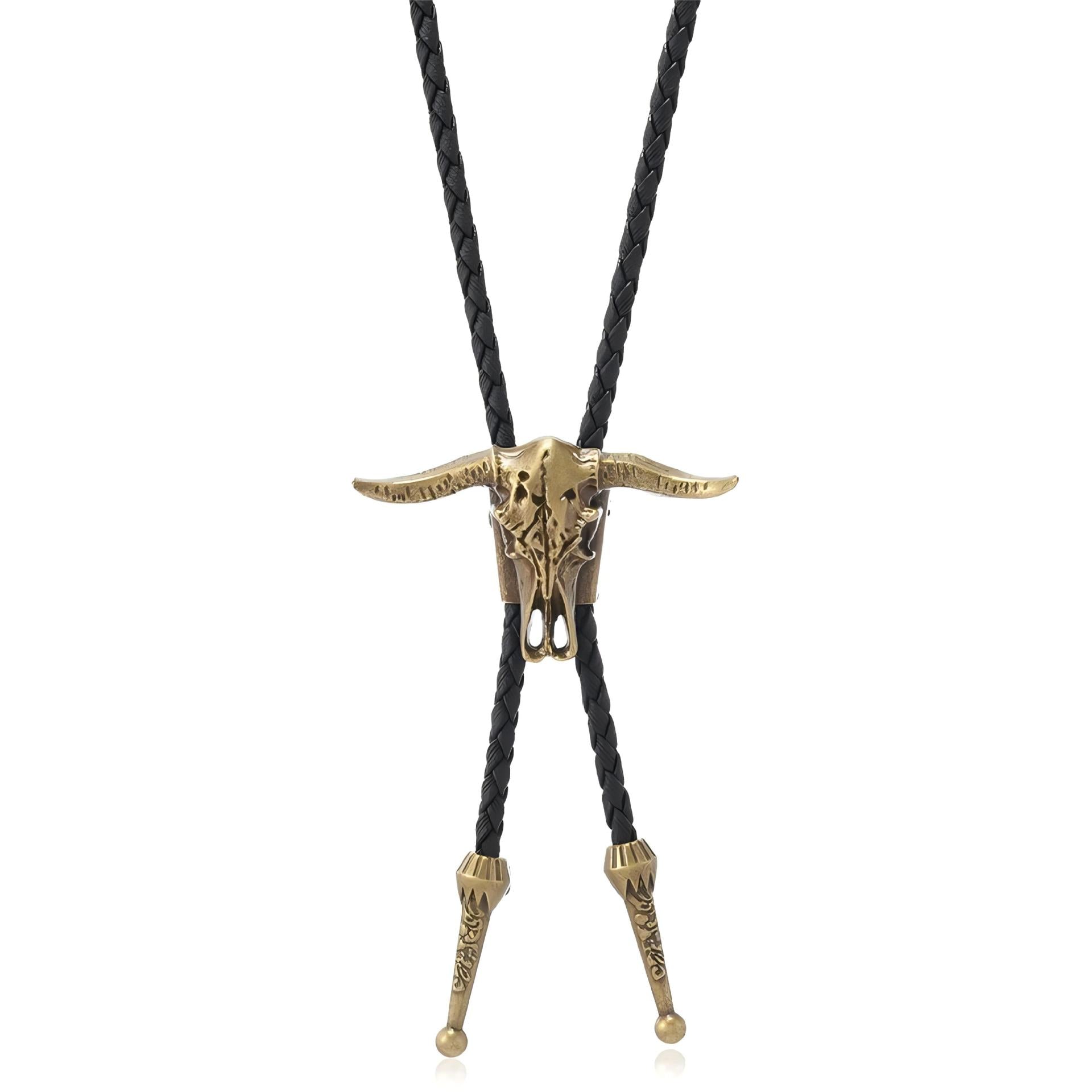 Wholesale PU leather woven rope bull head heart butterfly necklace