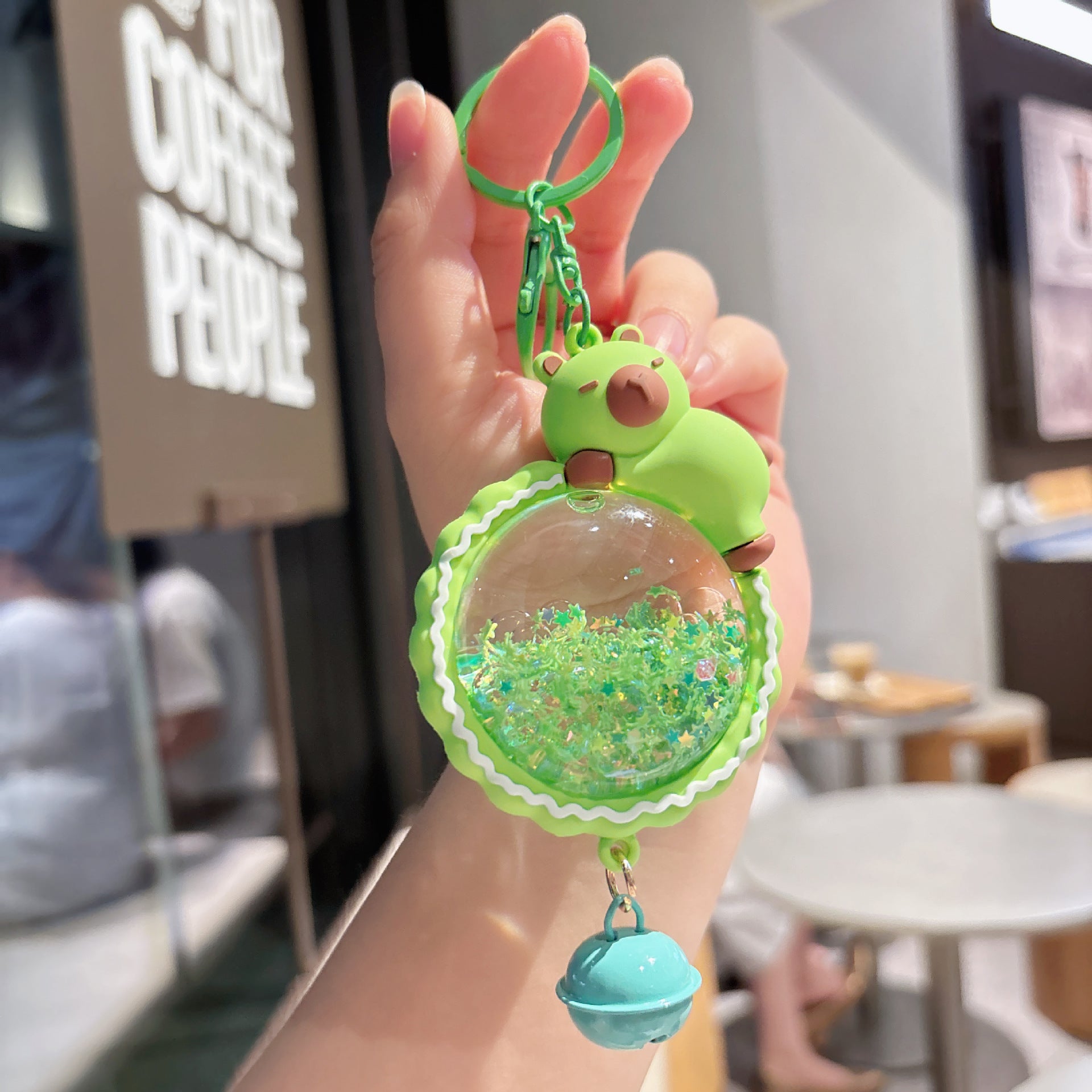Wholesale Creative Quicksand Bottle Wind Chime Capybara Keychain
