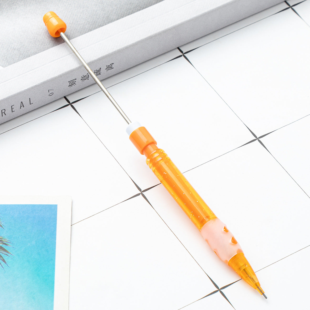 Wholesale Beadable Pencil 0.5mm Automatic Pencil DIY Beaded Plastic Pen ACC-PN-JinBN017