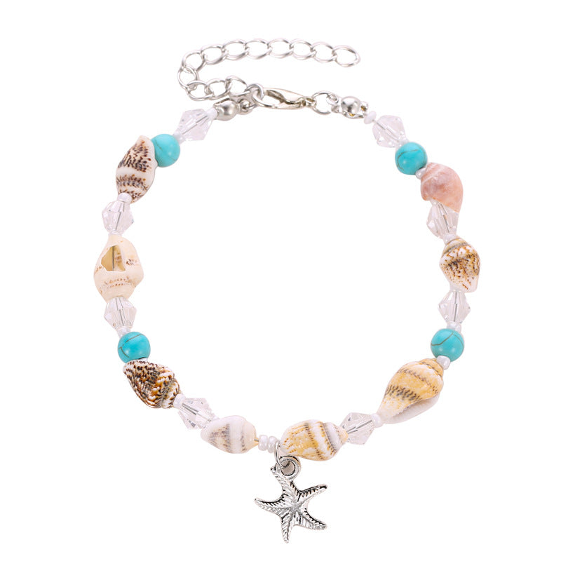 Wholesale Bohemian Sea Star Shell Conch Bead Bead Summer Beach Holiday  Anklets