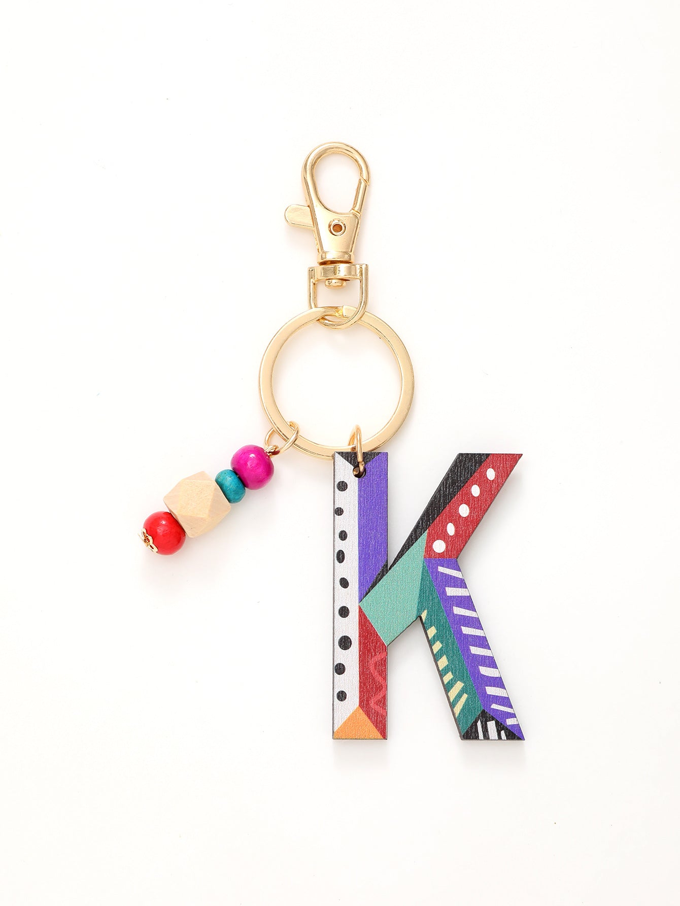 Wholesale Trendy Alphabet Bead Keychain Wooden Car Key Accessory Gift Boutique Resale