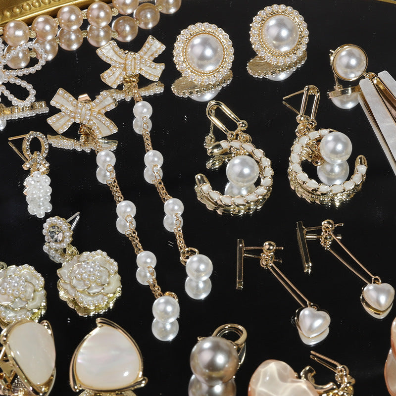 Wholesale Pearl Butterfly Combination Gold Earrings ACC-ES-RuLong001