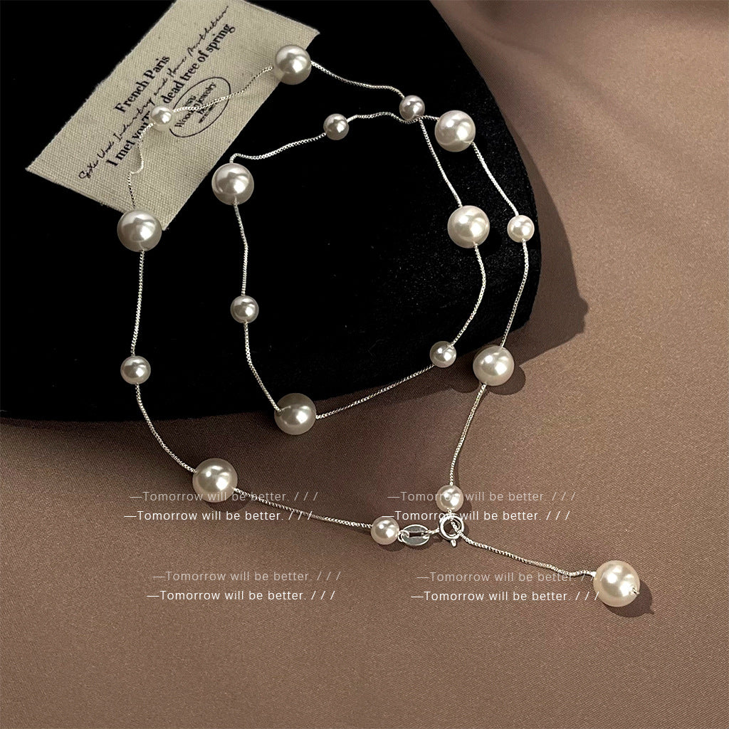 Wholesale Handmade Imitation Pearl Clavicle Chain Necklace Fashion Jewelry Gift Boutique