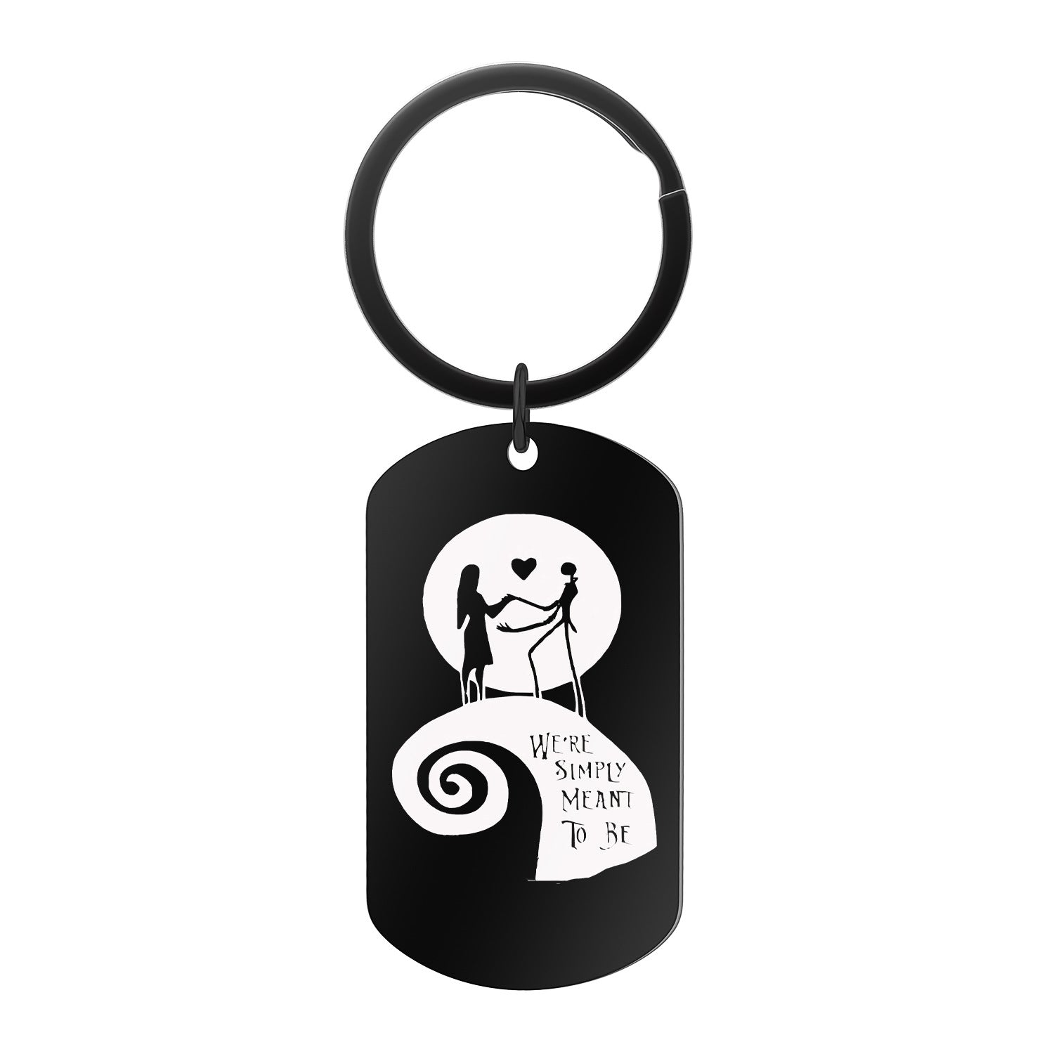 Wholesale  horror black stainless steel cartoon lettering keychain