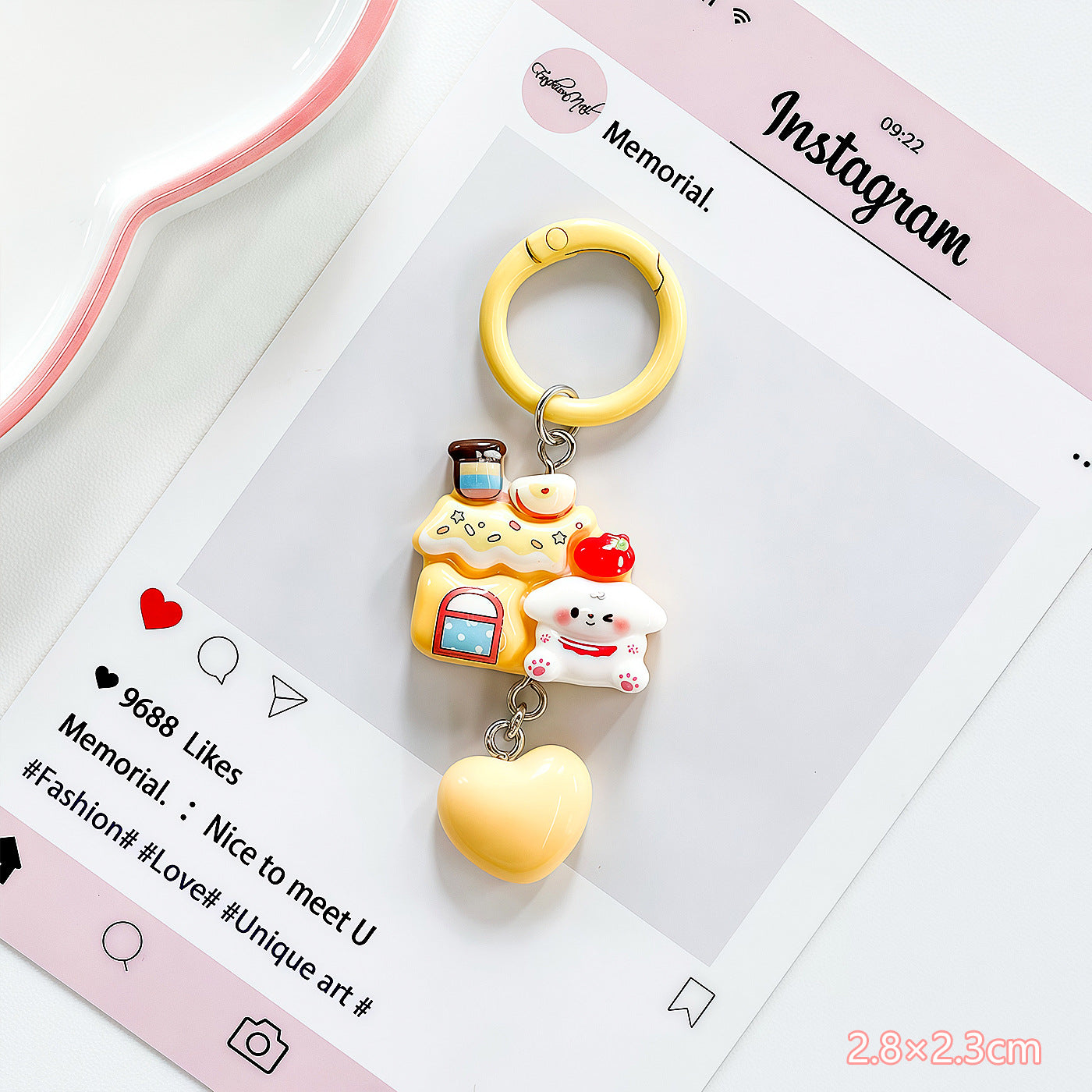 Wholesale Cartoon Apple Heart Pendant Keychain Bag Charm Fashion Accessory Gift