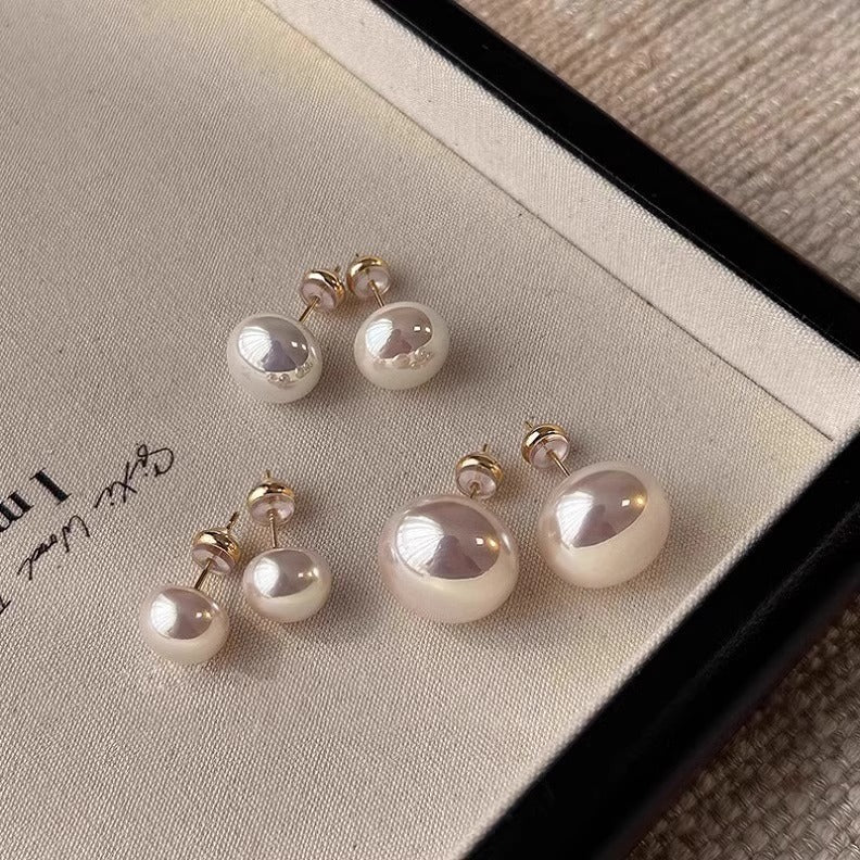 Wholesale Steamed Bun Pink Pearl Minimalist Earrings