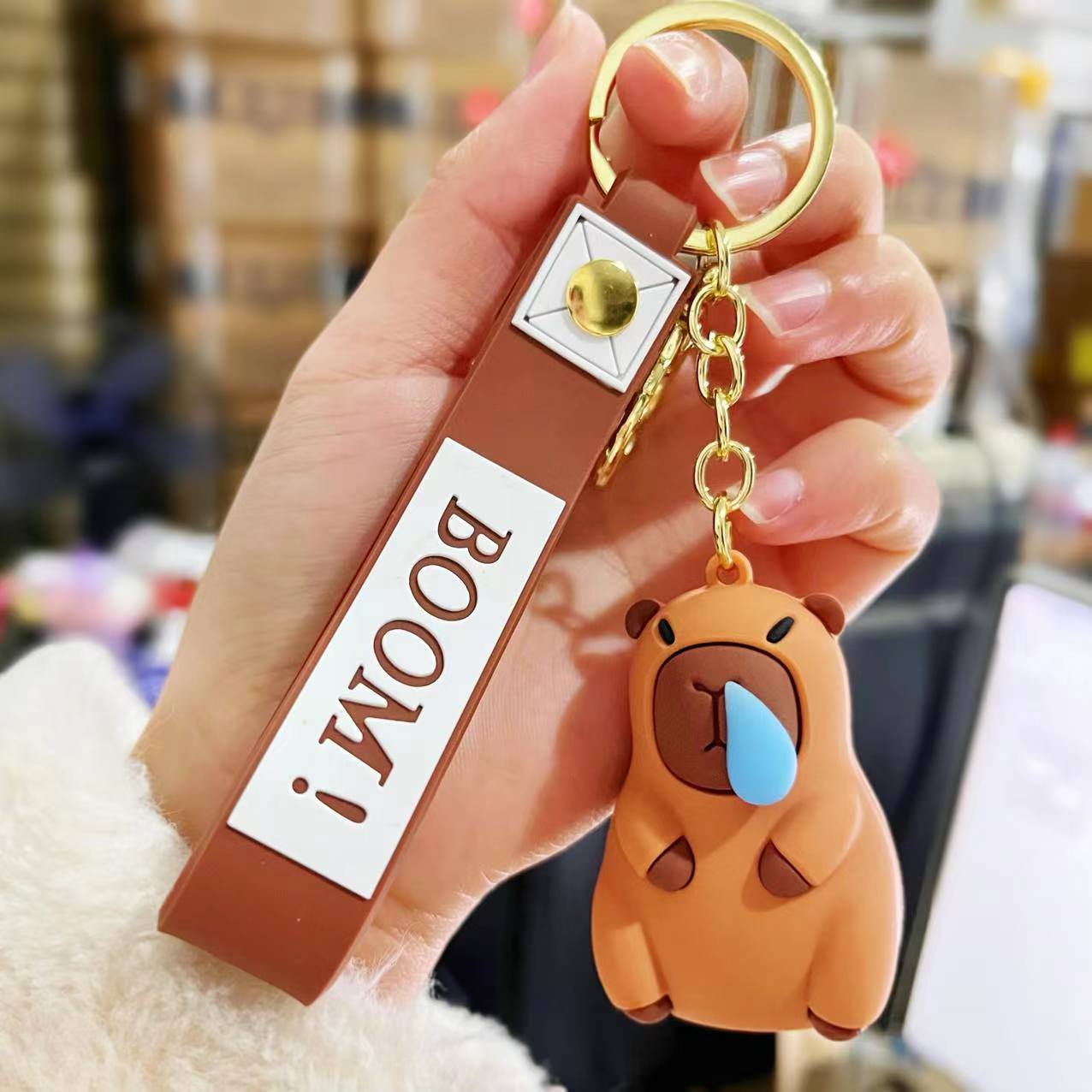 Wholesale Cute Little Pufferfish Bag Silicone Keychains Creative Keychain ACC-KC-SJ015