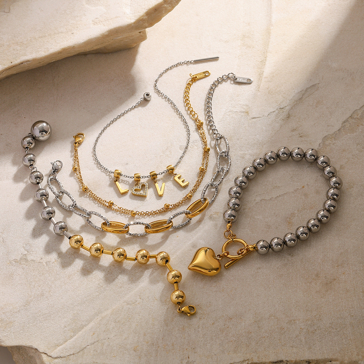 Wholesale  Stainless Steel Beaded Bracelet  Jewelry