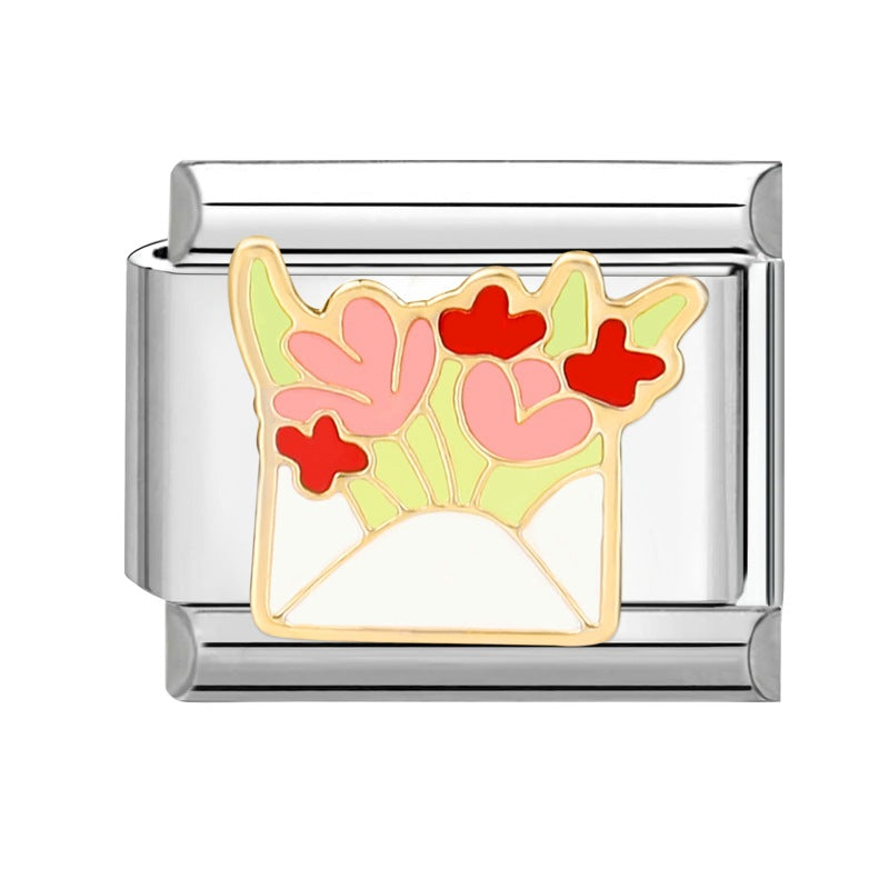 Wholesale Italian Charm Bracelet 9mm DIY Splicing Mother's Day Series Stainless Steel Composable Bracelet