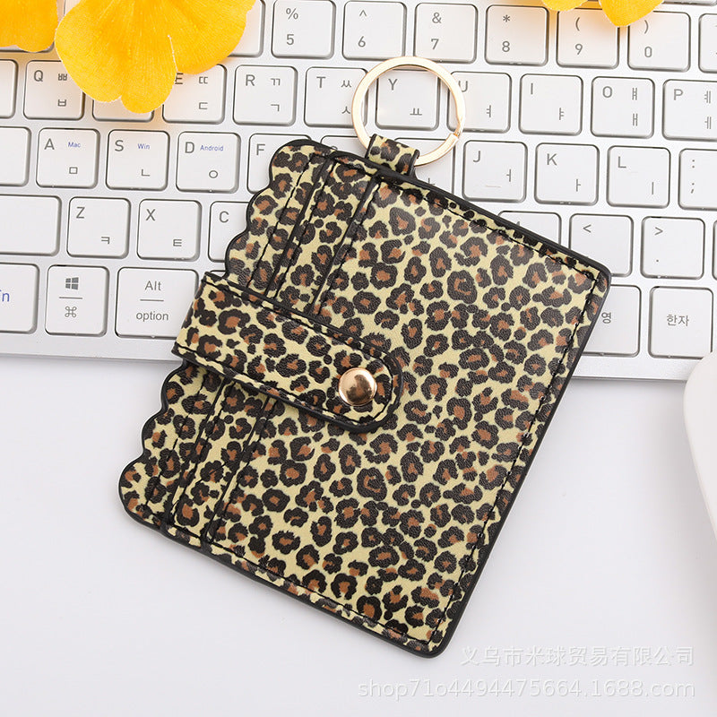 Wholesale Independence Day Cow Print Leopard Print PU Pickup Bag Keychain ACC-KC-MiQiu004
