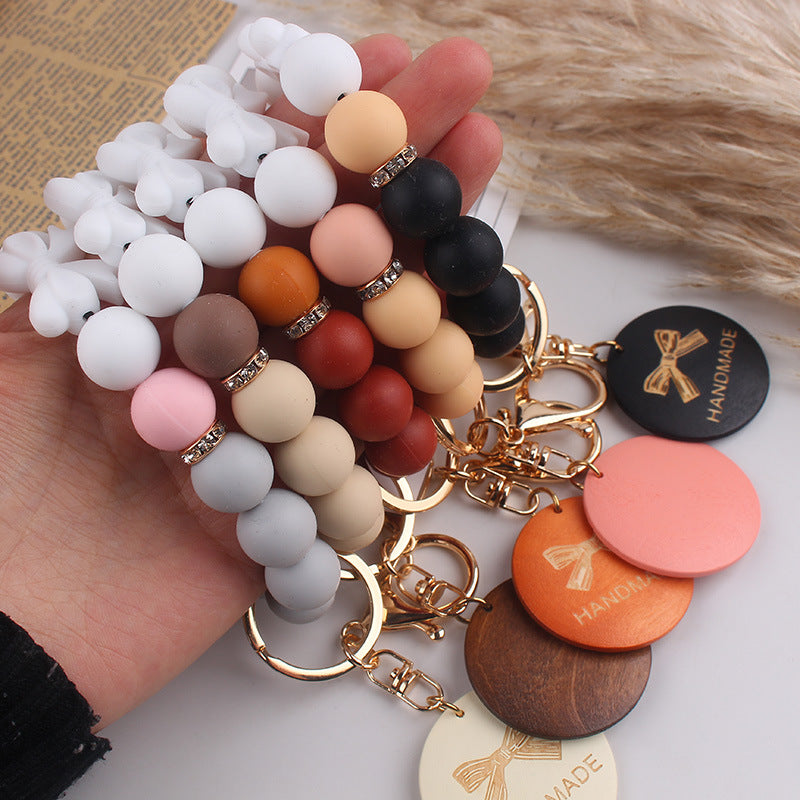 Wholesale Mother' s Day Handmade Gift: Bow-Shaped Silicone Keychain Wristlet