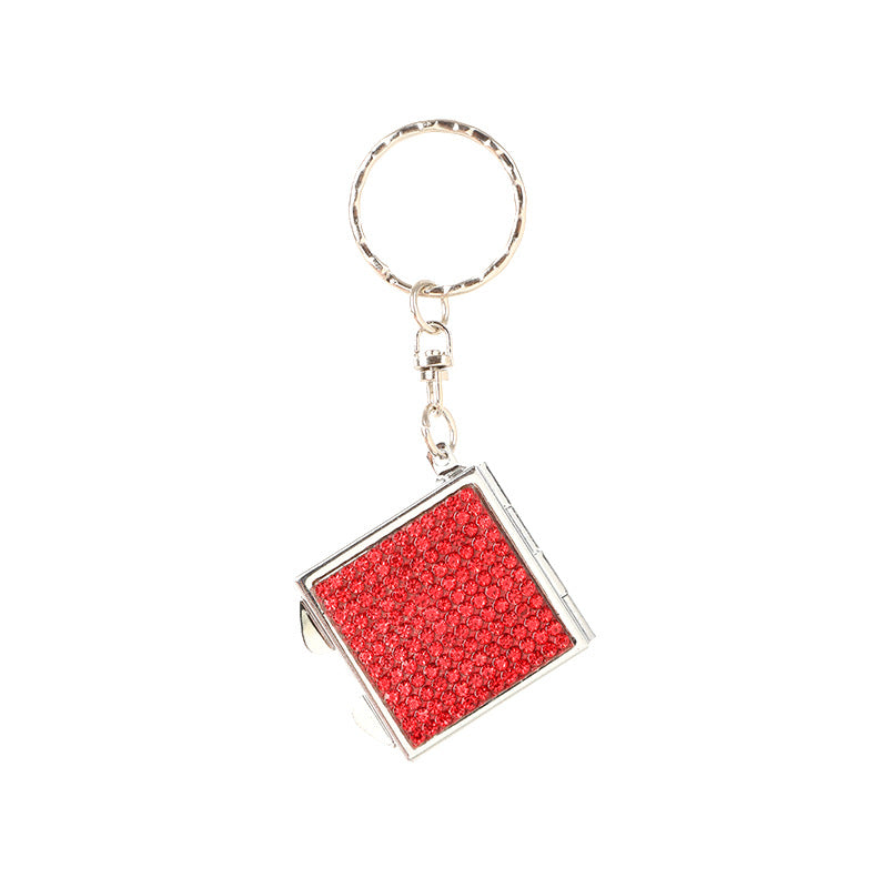 Wholesale Rhinestone Mini Portable Makeup Mirror Keychain ACC-KC-ZhiYa019