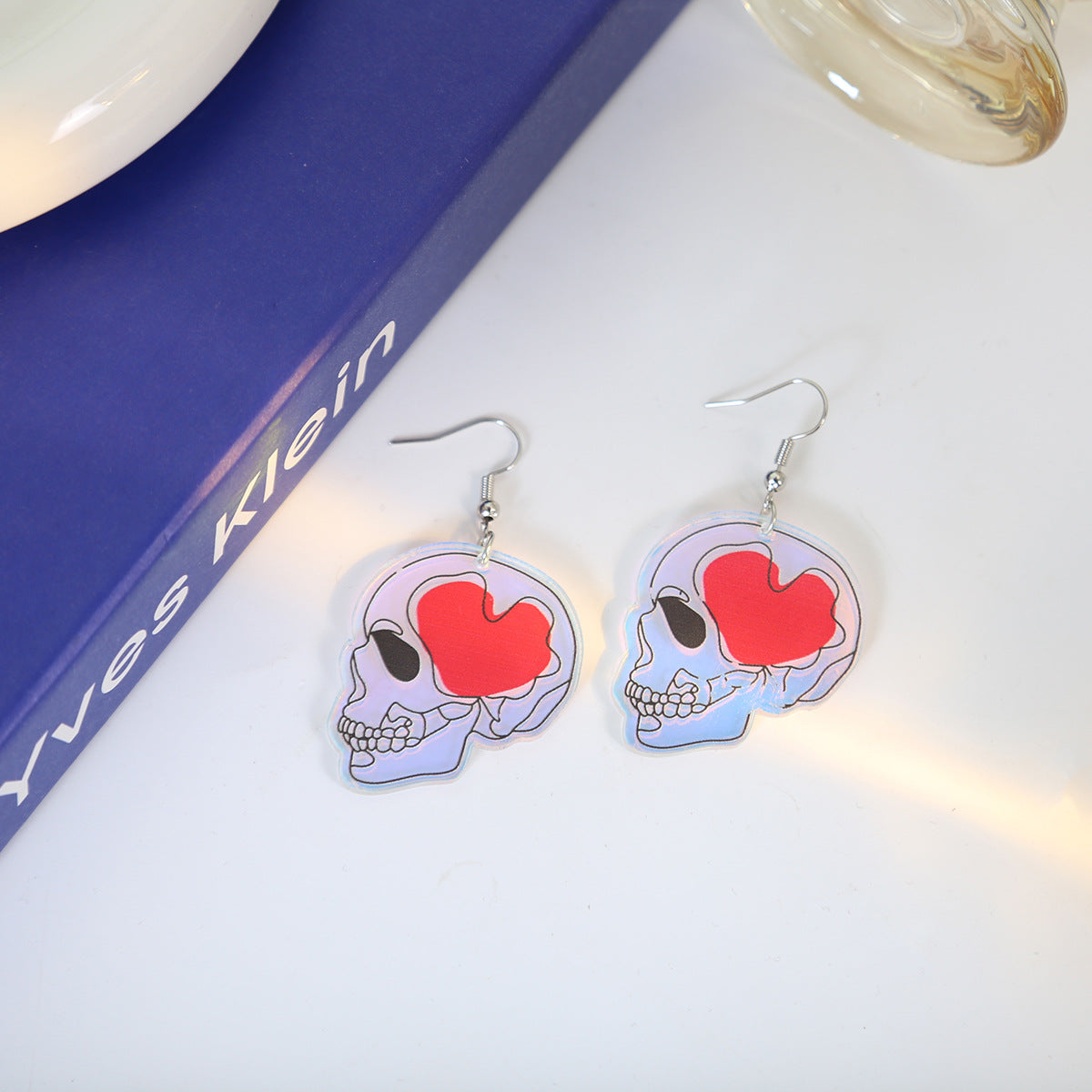 Wholesale  cartoon acrylic skull earrings