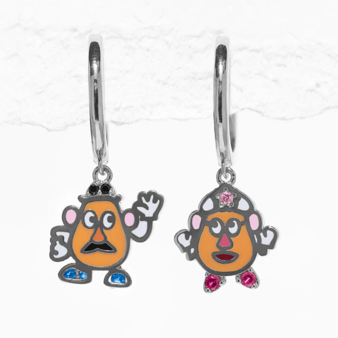 Wholesale Cartoon Cute Zircon Copper Plated 18K Gold Earrings ACC-ES-Xiny008