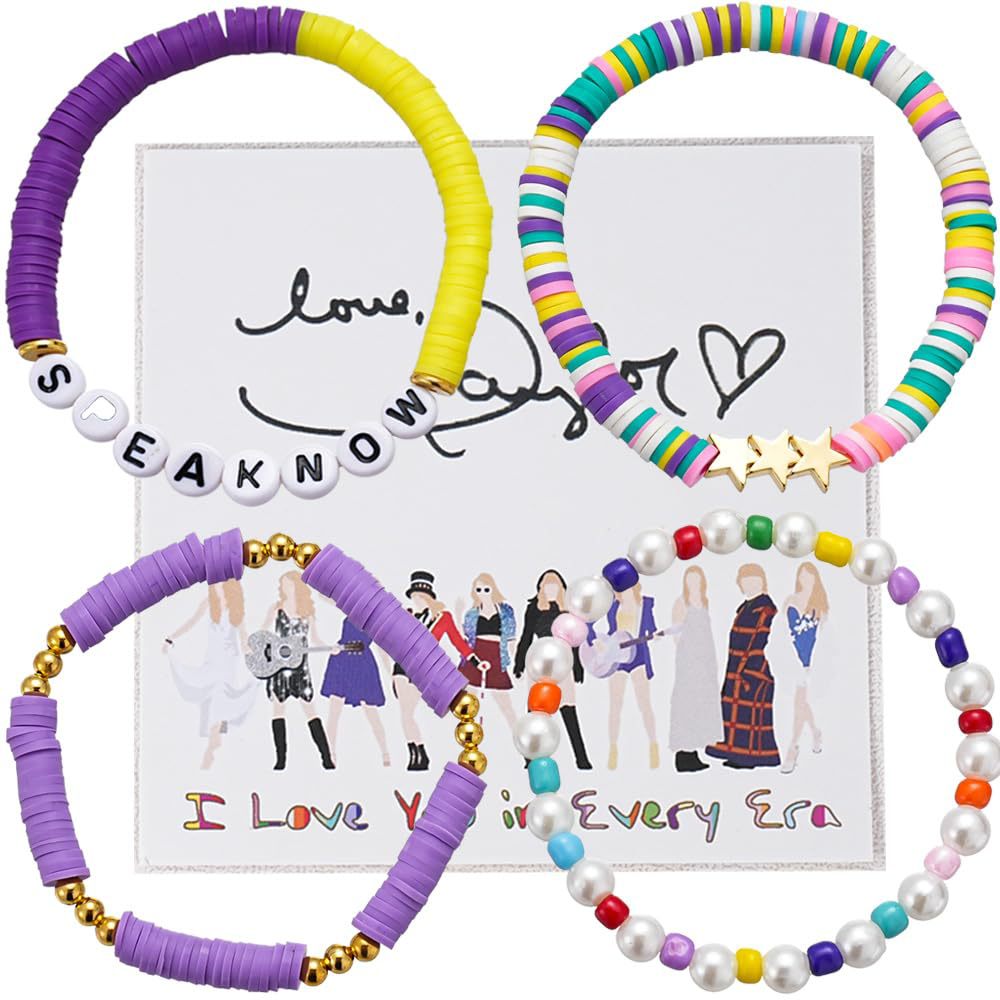 Wholesale Polymer Clay TS Acrylic Letter Smiley Rainbow Friendship Bracelet ACC-BT-FenRui008