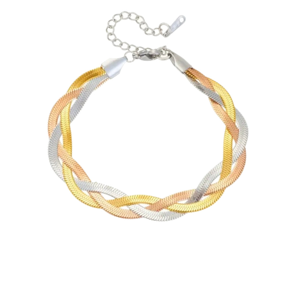 Wholesale Stainless Steel Woven Snake Bone Bracelet Three Colors Jewelry Accessory for Everyday Wear