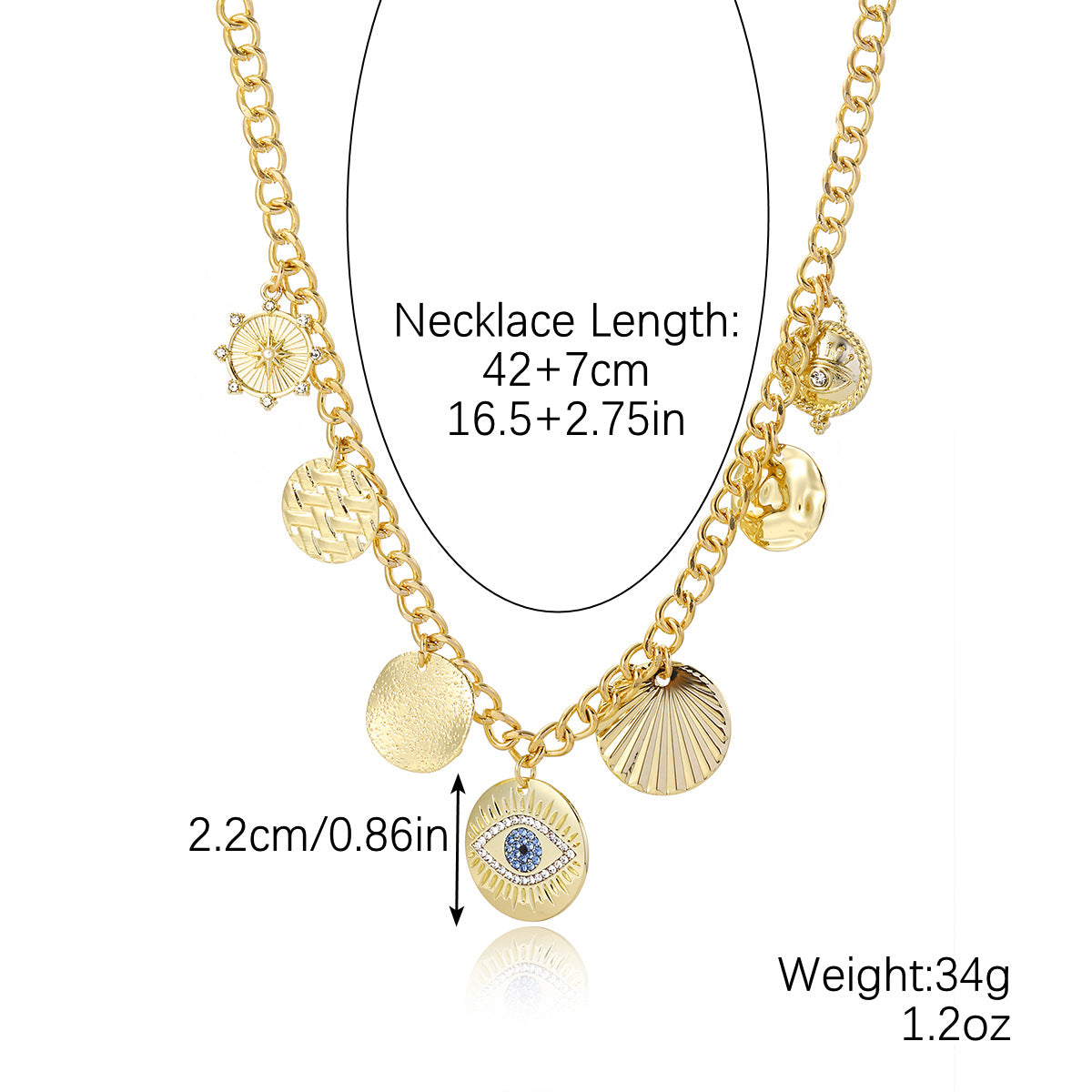 Wholesale Evil Eye Necklace Alloy Pendant Multi-layer Necklace ACC-NE-ManYi020