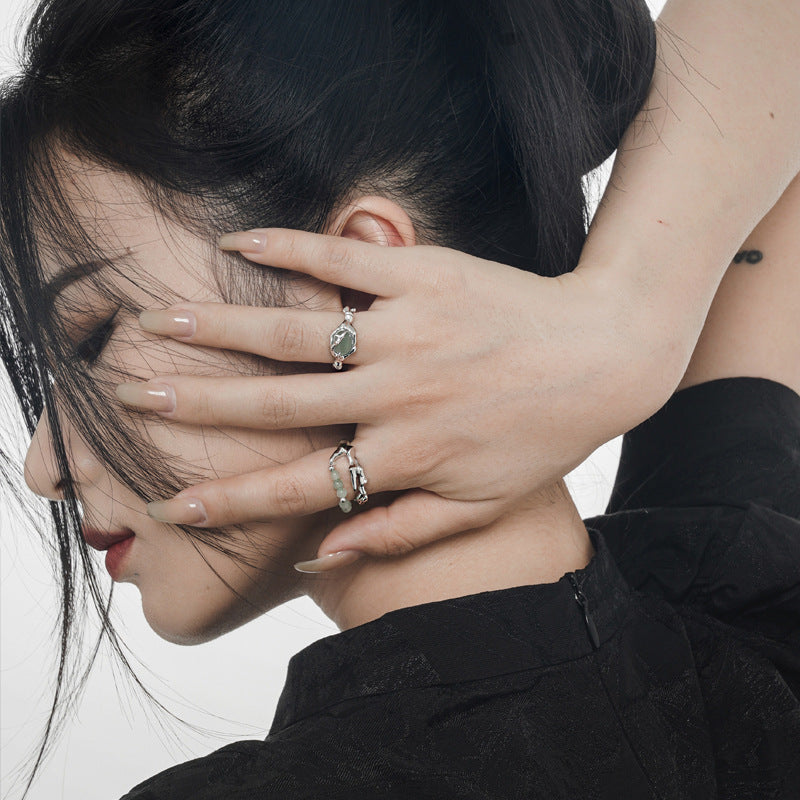 Wholesale Silver Bamboo Texture Ring