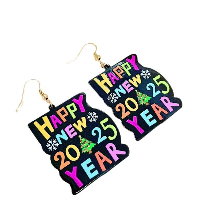 Wholesale 2025 Colorful English Numbers Acrylic Earrings ACC-ES-Xiyin007