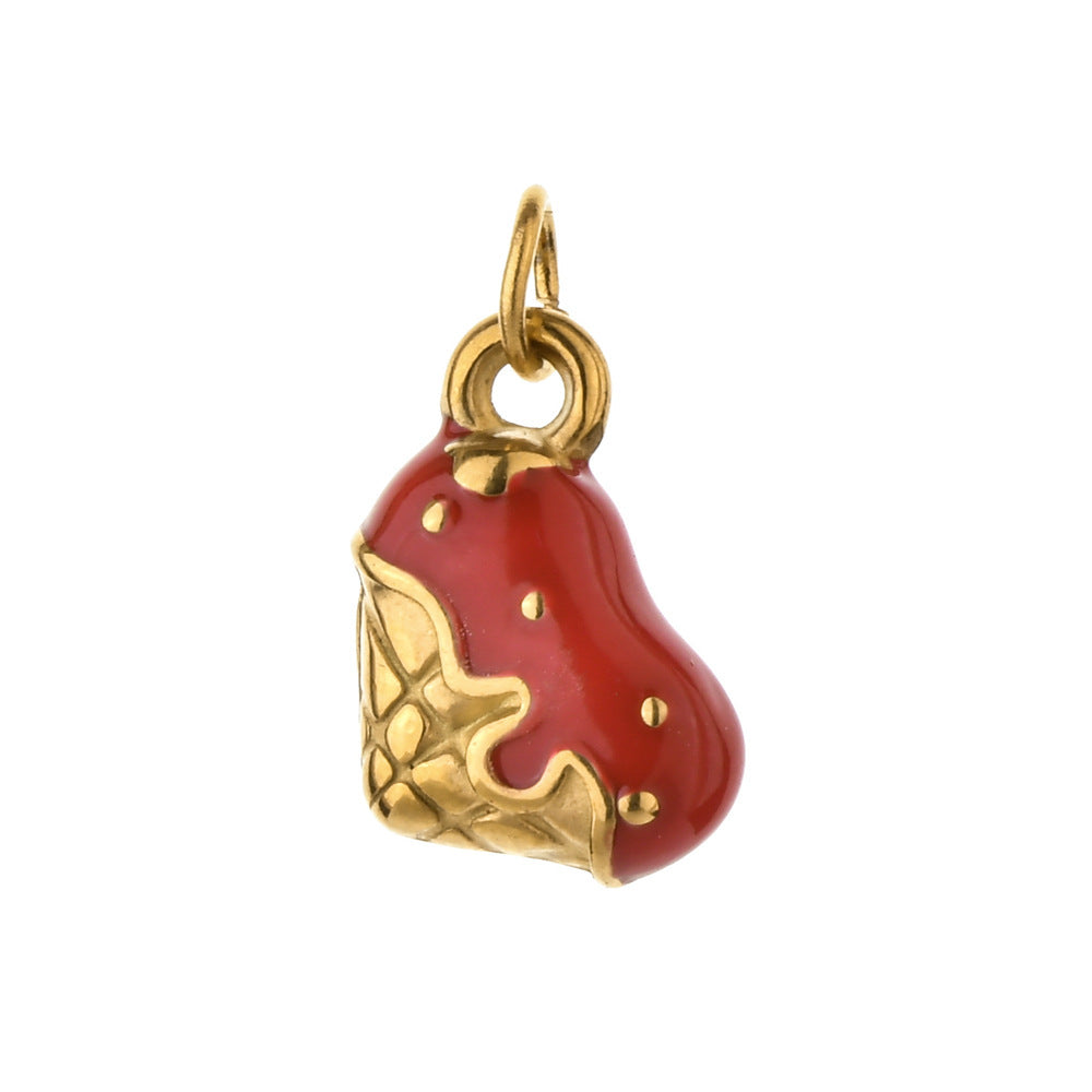 Wholesale Retro Style Heart Series Oil Dripping Colorful Stainless Steel  Charms