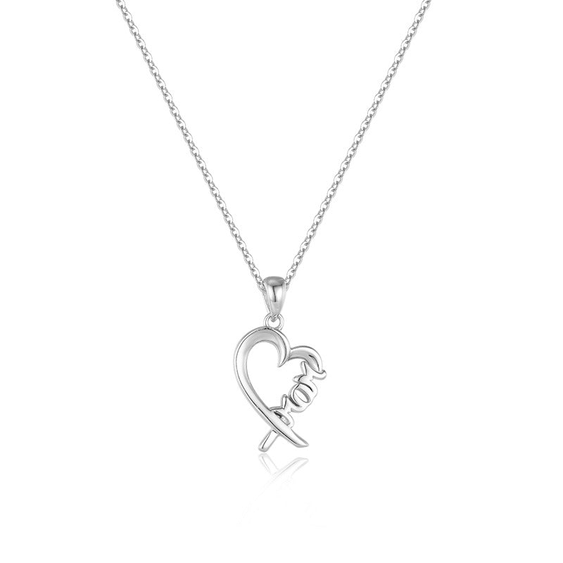 Wholesale Motherly Love Necklace  S925 Sterling Silver Heart Pendant  Mother's Day Necklaces