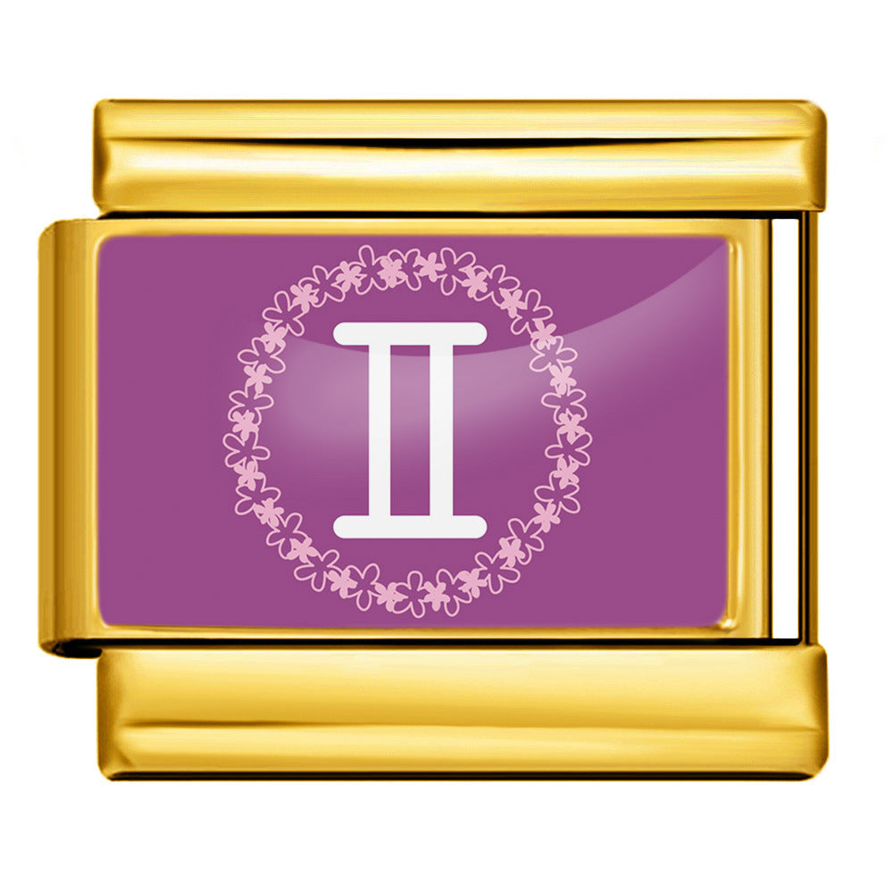 Wholesale Italian Charm Bracelet 9mm DIY 12 Contion Series  Creative Stainless Steel Composable Bracelet