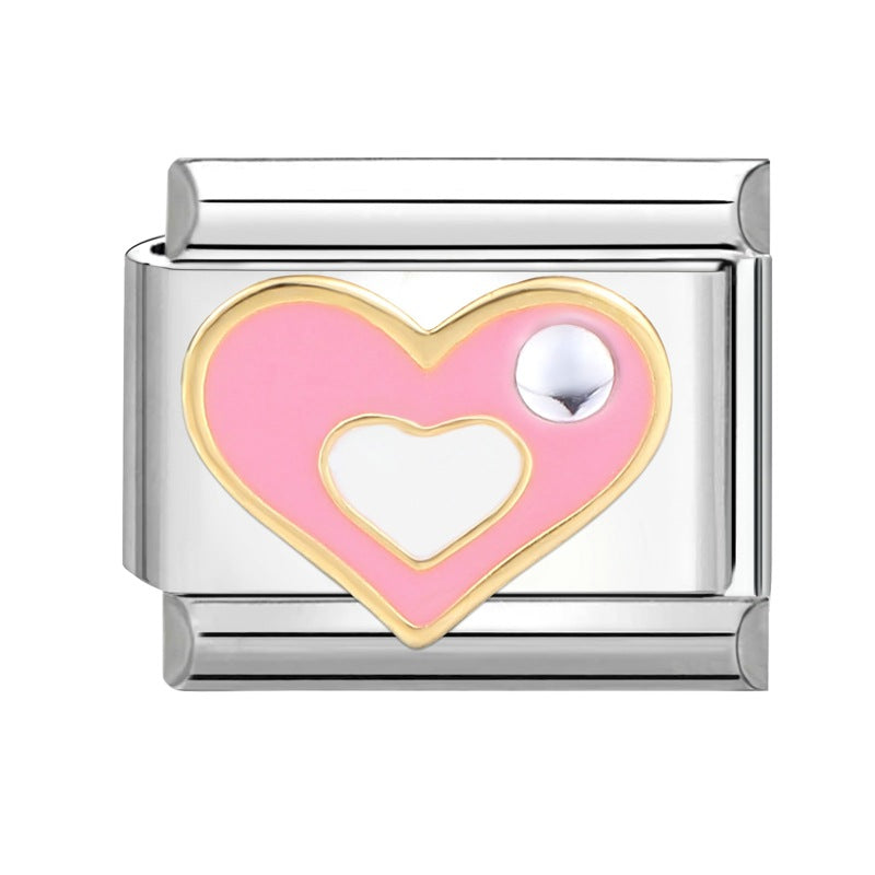 Wholesale Italian Charm Bracelet 9mm DIY Splicing Cute Cartoon Titanium Steel  Composable Bracelet