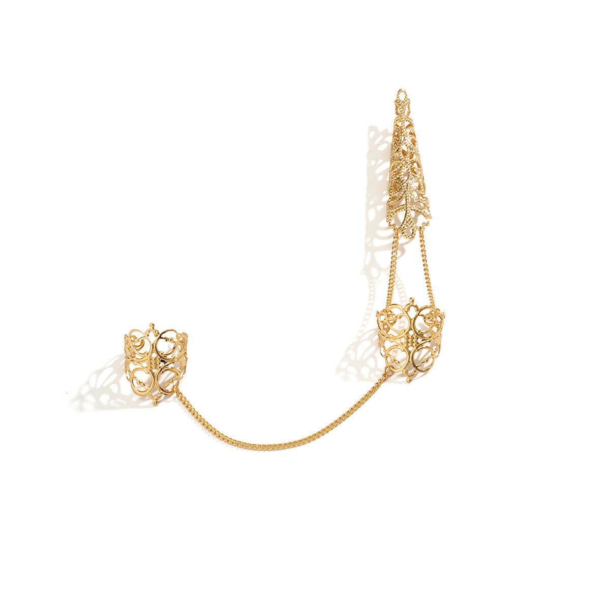 Wholesale  Gothic style hollow tapered nail set finger ring