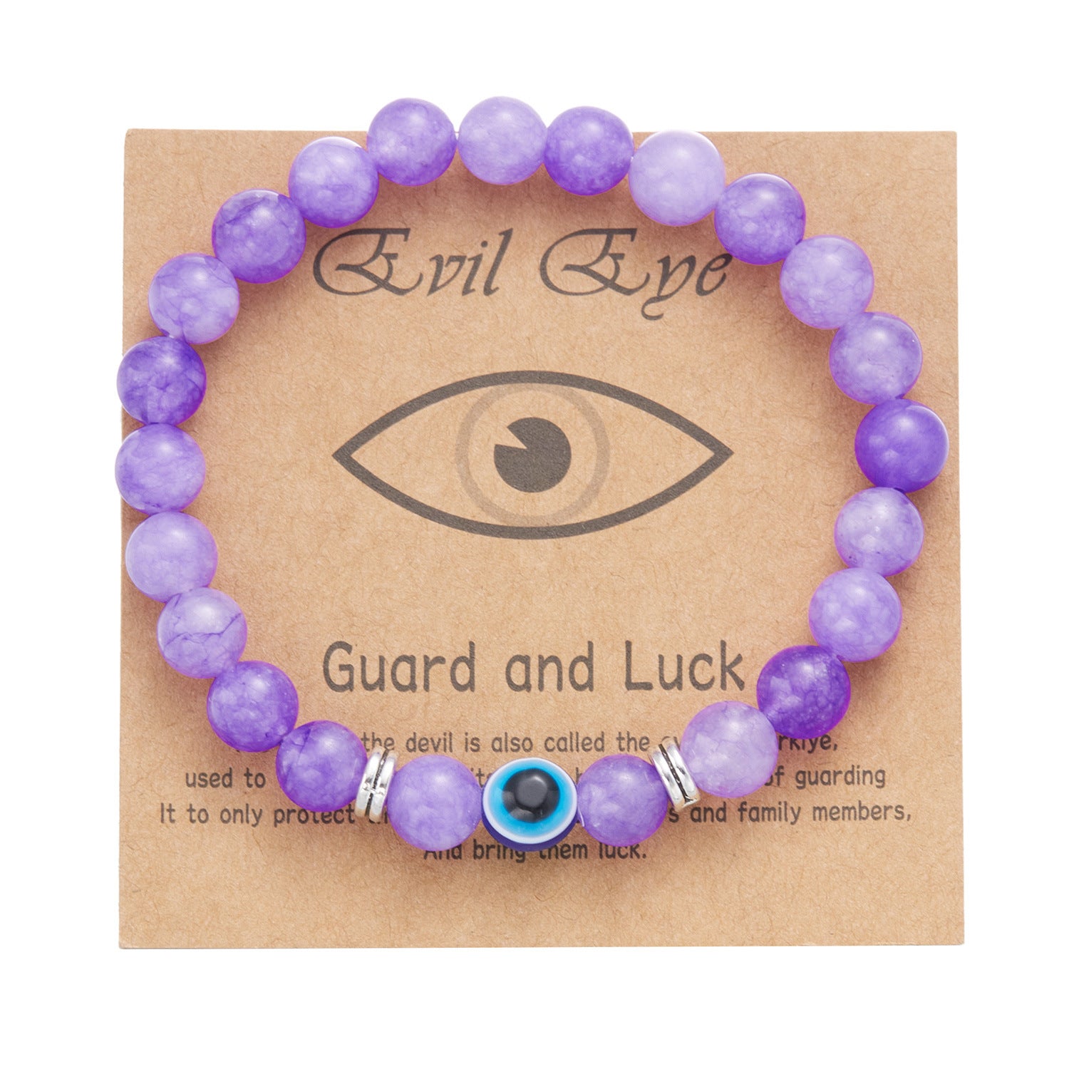 Bracciale con occhi del diavolo con perline da 8 mm, occhi azzurri all'ingrosso