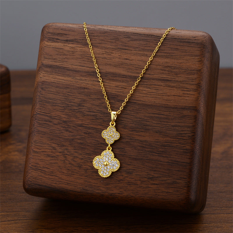 Wholesale Light Luxury Titanium Steel Necklace ACC-NE-Quanx007