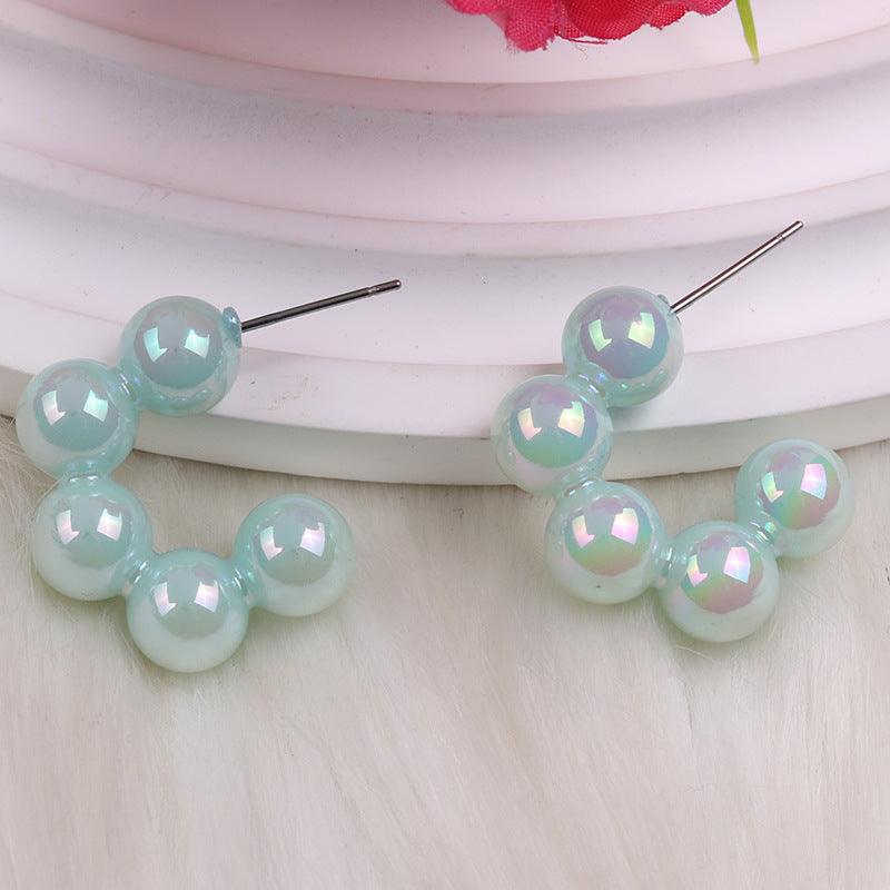 Wholesale Acrylic Electroplated Beaded Earrings ACC-ES-DA008